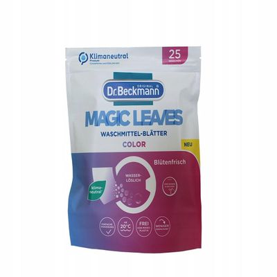 Dr. Beckmann Magic Leaves Colour Detergent Sheets, Pre-Dosed & Water-Soluble Wash Sheets, Space-Saving and Easy to Use,