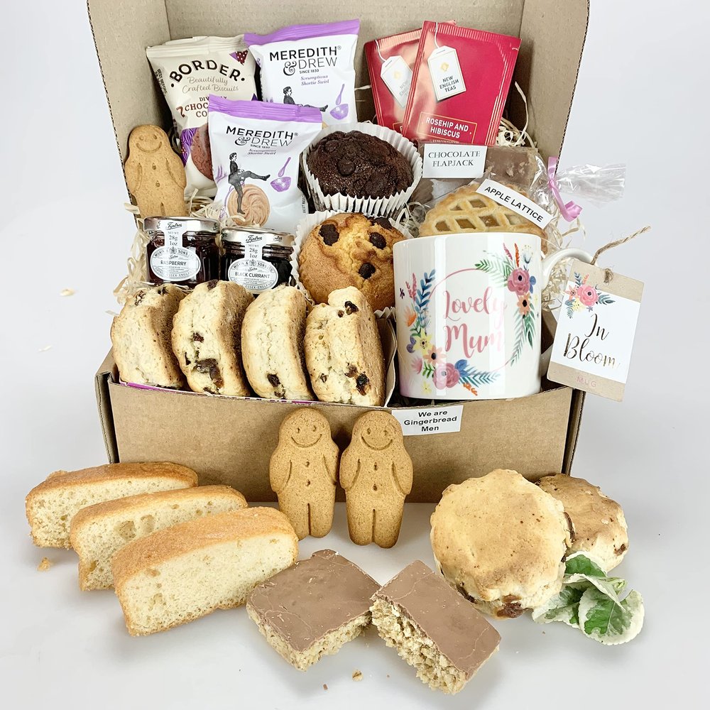 Mum Deluxe AFTERNOON TEA Gift Hamper - a luxury selection of foods - Chocolate Muffins, Sweet Treats, Tea - Suitable for Vegetarian Diets