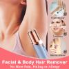 Facial Hair Remover, Painless Removal Shaver for Women, USB Rechargeable IPX6 Waterproof Eyebrow Face Razor Trimmer for Lips, Body, Arms, Mustaches, Fuzz and Chin (Blue) view 2
