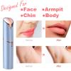 Facial Hair Remover, Painless Removal Shaver for Women, USB Rechargeable IPX6 Waterproof Eyebrow Face Razor Trimmer for Lips, Body, Arms, Mustaches, Fuzz and Chin (Blue) view 3