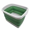 SAMMART 10L Collapsible Tub-Foldable Dish Tub-Portable Washing Basin-Space Saving Plastic Washtub (Grey/Dark Sea Green, 1) view 1