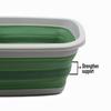SAMMART 10L Collapsible Tub-Foldable Dish Tub-Portable Washing Basin-Space Saving Plastic Washtub (Grey/Dark Sea Green, 1) view 4