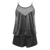 UIVHLW Lingerie Women's Plus Size Sets Lace Silk Satin Women's Home Clothes Color Pijama Black view 4