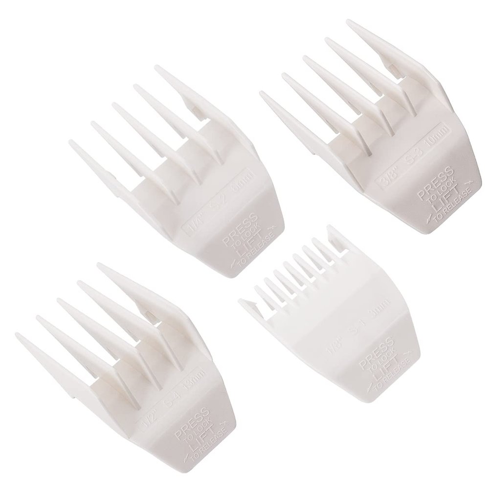 colorski Professional Peanut Clipper Guards  4 Sizes (1/8 to 1/2), Fits Wahl Peanut, White, 4PCS