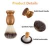 Shaving Brushes for Men, Shaving Brush Manual Real Wood Base,Nylon Hair,Perfect for Wet Shave,Shaving-Foam Razor Brush view 3