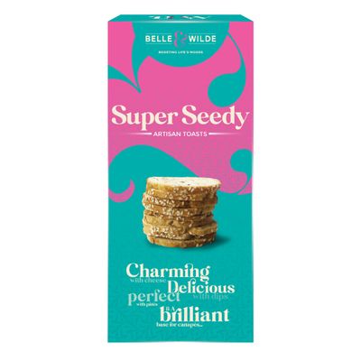 Belle & Wilde Super Seedy Artisan Toasts | Handcrafted, With No Preservatives I Suitable For Vegetarians & 100% Gluten Free | Perfect With Cheese, Dips & Pts