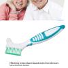 Denture Brush, Premium Hard Denture Brush Toothbrush False Teeth Cleaning Brush, Double Sided Denture Cleaning Tool, Safe Nontoxic Plaque Bacteria Removal Effective Cleaning Toothbrush view 4