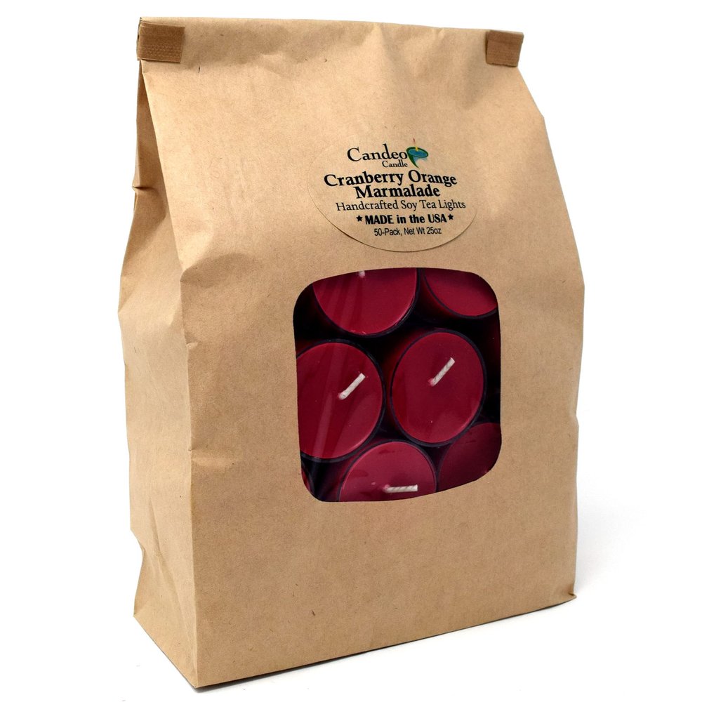 Cranberry Orange Marmalade, Scented Soy Tealights (Cranberry Orange Marmalade, 50 Pack)