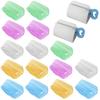 GWAWG Travel Toothbrush Cover, 15 Pcs Portable Toothbrush Heads Hygienic Protective Cap and 2 Pieces Toothpaste Squeezer view 1