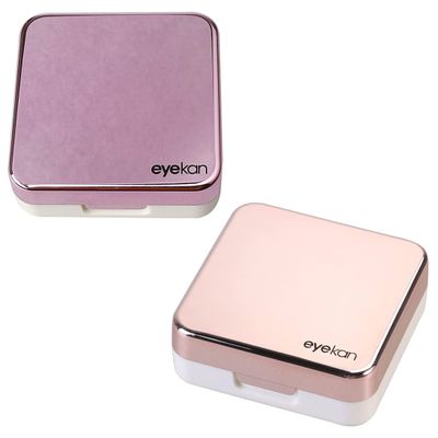  2 Pack Contact Lens Case,Travel Kit Case Easy Carry Mini Box Container Contact Lens Holder(Rose Gold&Rose Red)