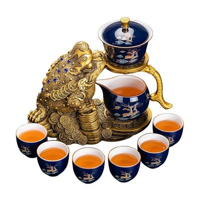 EIERFSKIOT Chinese Tea Set Tea Set For Adults Kung Fu Tea Set Service Lazy Tea Set Gift for Tea Ceremony Party Home Office Decor(Color:A)