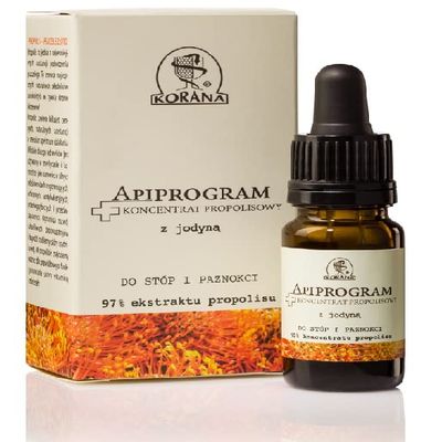 Korona Apiprogram 97% Propolis Concentrate for Feet and Nails with Iodine, Natural Ingredients, Antibacterial, Antifungal, Antiseptic Properties, Disinfection, 10 ml