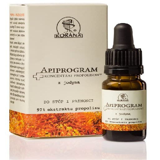 Korona Apiprogram 97% Propolis Concentrate for Feet and Nails with Iodine, Natural Ingredients, Antibacterial, Antifungal, Antiseptic Properties, Disinfection, 10 ml