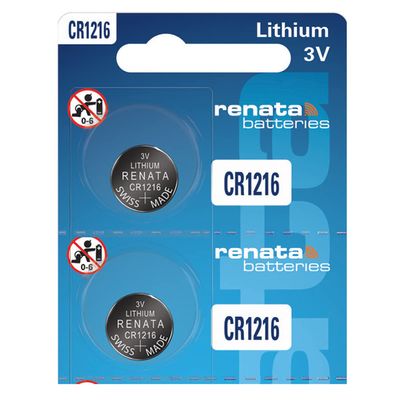 Renata CR1216 Batteries - 3V Lithium Coin Cell 1216 Battery (2 Count)