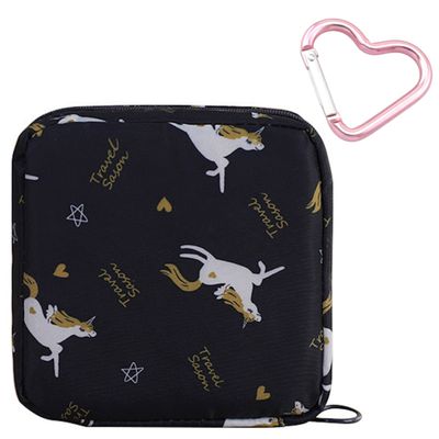 Adorable Pink Peri - Reusable Sanitary Napkin Pads Storage Bag Portable for Women Girls | Made of Cotton | Reusable | Zero Waste Period (Unicorn)