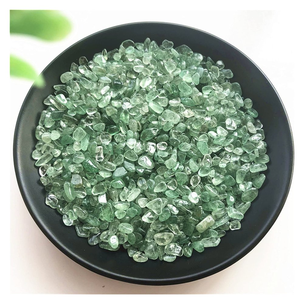 SHITOU2231 50g Natural Polished Green Strawberry Gravel Quartz Tumbled Gemstones Crystal Stone Natural Stones And Minerals Healing Stones (Size : 2-4mm)