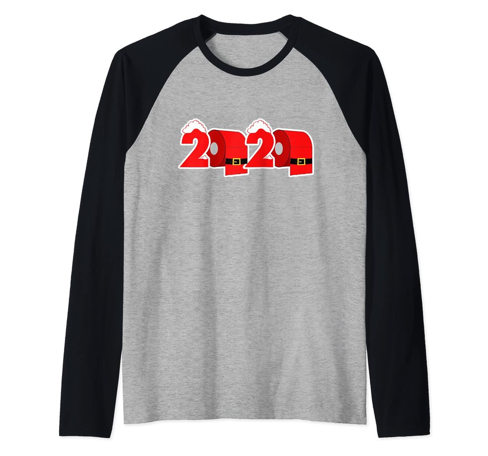 2020 Toilet Paper Christmas Tee Funny 2020 Xmas Raglan Baseball Tee