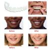 2 Pairs Fake Teeth, Dentures for Upper and Lower, Snap in Teeth Veneers, Nature and Comfortable Instant Teeth Whitening Kit, Smile Veneer Temporary Cosmetic Teeth, Regain Confident Smile view 3