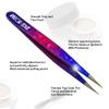Razor Edge Eyebrow Tweezers Stainless Steel Professional in Multi Colors 9.5cm (Pink/Purple/Blue) view 3