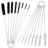 16 Pack Drinking Straw Cleaner Brushes, 8 Inch Extra Long Straw Cleaning Bottle Brush Stainless Steel Reusable Nylon Tube Pipe Brush Tool Set, 8 Sizes, White & Black view 1