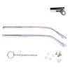 1 Pair Metal Glasses Replacement Arms Glasses Replacement Temple Black Eyeglasses Arms Legs, Screws, Screw Washers and 3-in-1 Screwdriver, Purple Glasses Arms, L view 1