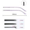 1 Pair Metal Glasses Replacement Arms Glasses Replacement Temple Black Eyeglasses Arms Legs, Screws, Screw Washers and 3-in-1 Screwdriver, Purple Glasses Arms, L view 3