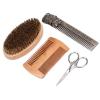 Mustache Comb Mustache Scissor Beard Kit Practical 4Pcs Mustache Brush Beard Care Tool Set(Suit) view 1