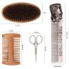 Mustache Comb Mustache Scissor Beard Kit Practical 4Pcs Mustache Brush Beard Care Tool Set(Suit) view 4