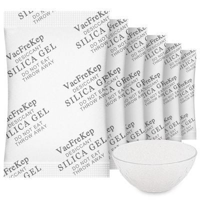 VacFreKep 20 Grams 75 Sachets Silica Gel Sachets,Moisture Absorber for Storage,Silica Gel Desiccant Bags