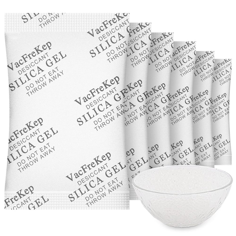 VacFreKep 20 Grams 75 Sachets Silica Gel Sachets,Moisture Absorber for Storage,Silica Gel Desiccant Bags