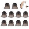 10pcs 8mm Hearing Aid Domes, Soft Silicone Hearing Aid Power Domes Double Layer Closed Hearing Aids Ear Tips Replacement(Black) view 1