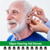 10pcs 8mm Hearing Aid Domes, Soft Silicone Hearing Aid Power Domes Double Layer Closed Hearing Aids Ear Tips Replacement(Black) view 2
