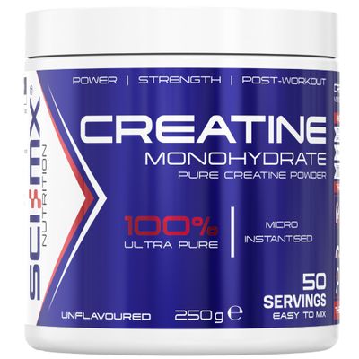 SCI-MX Creatine Monohydrate Powder  250g  100% Ultra Pure Micro-Instantised Creatine  Easy to Dissolve & Unflavoured  Supplement for Strength, Power & Performance  Vegan  for Men & Women