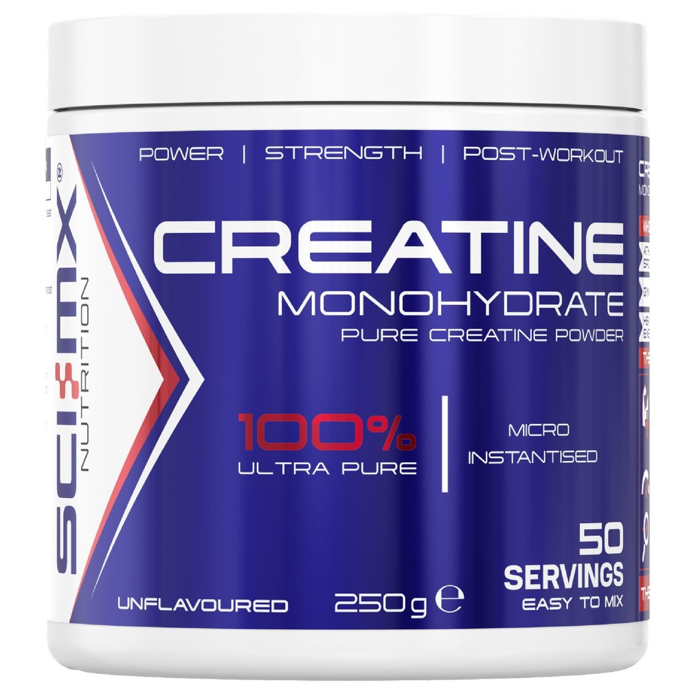 SCI-MX Creatine Monohydrate Powder  250g  100% Ultra Pure Micro-Instantised Creatine  Easy to Dissolve & Unflavoured  Supplement for Strength, Power & Performance  Vegan  for Men & Women