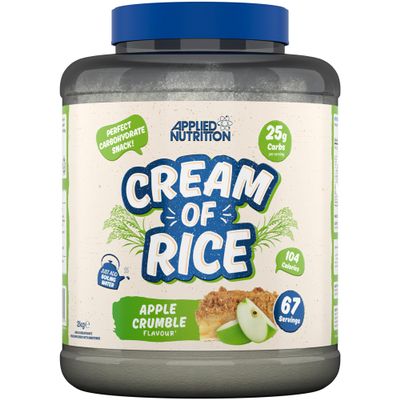 Applied Nutrition Cream of Rice - High Carbohydrate Cream of Rice Supplement, Source of Energy for Breakfast & Snacks, Easy to Digest, Low Sugar, Low Fat, Vegan, 2kg (Apple Crumble)