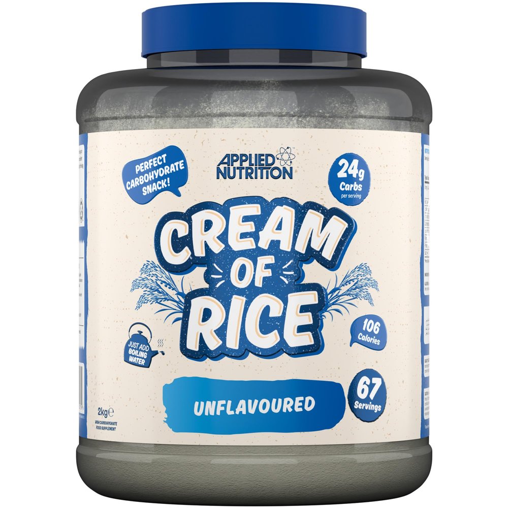 Applied Nutrition Cream of Rice - High Carbohydrate Cream of Rice Supplement, Source of Energy for Breakfast & Snacks, Easy to Digest, Low Sugar, Low Fat, Vegan, 2kg (Unflavoured)