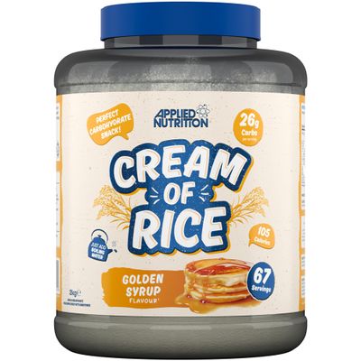 Applied Nutrition Cream of Rice - High Carbohydrate Cream of Rice Supplement, Source of Energy for Breakfast & Snacks, Easy to Digest, Low Sugar, Low Fat, Vegan, 2kg (Golden Syrup)