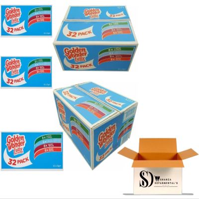 Golden Wonder Yellow and Blue Boxx each box contains 4 Different Flavours 32pksx25g (Blue Box)