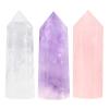 Cheungshing 3 Pcs Hexagonal Points Healing Crystal Wand for Spiritual Therapy Witches Meditation Jewelry Making Balance Chakra Protection Home Decor, Amethyst & Rose Quartz & Rock Crystal view 1