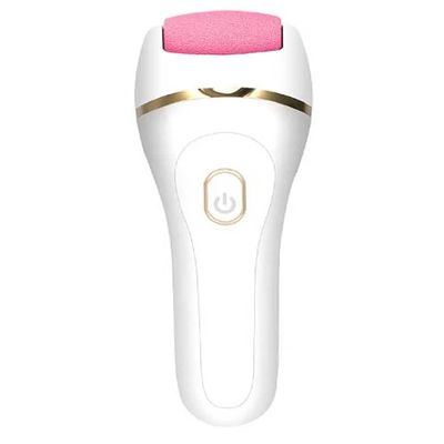 CJBHSD Electric Pedicure Care Tools Hard Skin Remover Professional Spa Pedi Feet File with 3 Roller Heads And 2 Speeds for Cracked Heels,Champagne (Pink)