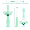 1 pc Cyan Silicone Baby Toothbrush with 4 Brush Heads, Food Grade Silicone Gum Massage Toothbrush for Tooth Cleaning, and 2 pcs Clear Finger Toothbrush and 1 Storage Bag view 4