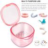 Denture Bath Case, Retainer Cleaning Box, Denture Case - Second Generation (transparent pink) view 2