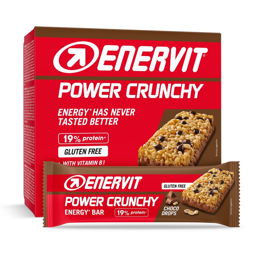 Enervit Power Crunchy Energy Bar (Choco Drops, 12 x 40g)