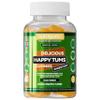 Happy Tums Probiotic Complex Gummy | 1.125 Billion CFU Triple Strain Probiotics, Vitamin C, B3, B5, B6 & Chamomile 1000mg | Pineapple Flavour | 60 Vegan Gummies | Gut & Digestive Health by NUTRIGUMS view 1