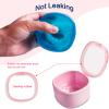 Denture Bath Case, Retainer Cleaning Box, Denture Case, Mouth Guard, Night Guard and Retainer (pink) view 4