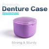 Uouovo 2022 Upgraded Denture Bath Box Cup, Retainer Cleaning Box, Complete Clean Care for Dentures, Clear Braces, Mouth Guard, Night Guard & Retainers (purple) view 3