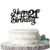 1 Pack Happy 21st Birthday Cake Topper Glitter 21st Birthday Cake Pick Cheers to 21 Years Old Twenty one and Fabulous Cake Decorations for 21st Birthday Theme Party Supplies Black view 1
