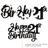 1 Pack Happy 21st Birthday Cake Topper Glitter 21st Birthday Cake Pick Cheers to 21 Years Old Twenty one and Fabulous Cake Decorations for 21st Birthday Theme Party Supplies Black view 3
