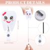 8 Pcs Dental Gifts Dental Scrub Caps Women Nursing Working Caps with Button Teeth Makeup Bags for Women Felt Badge Reel Holders Adjustable Elastic Scrub Hats for Birthday Dentist Assistant Accessories view 4