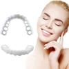 BGZ 4 Pcs Denture Teeth Fake Braces Snap on Perfect Smlie Teeth Veneer Top And Bottom, Temporary Teeth Straightener Cover The Broken And Missing Teeth for Man And Woman view 1